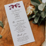 Coquette Magenta Bows Wedding Ceremony Program<br><div class="desc">Coquette and rustic wedding program featuring hand drawn illustration of magenta bows and flowers. All the wedding ceremony information and the wedding party's name listed on this program.</div>