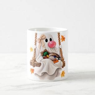 Coquette Mallard Duck Ghost Swing Autumn Halloween Coffee Mug