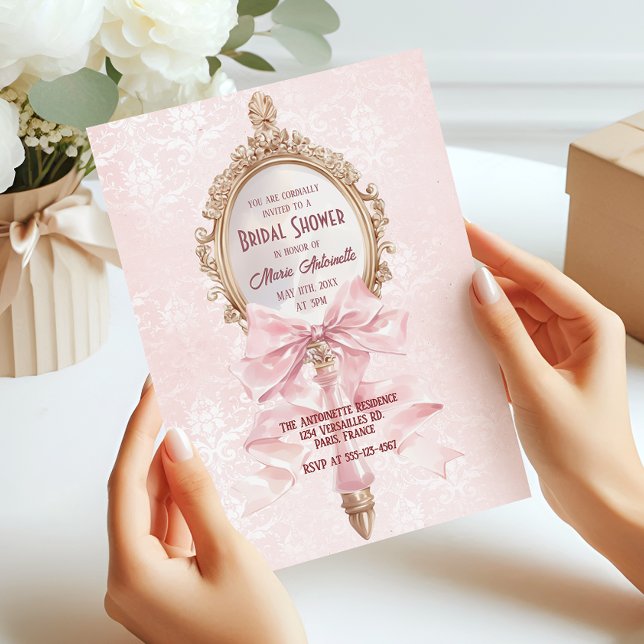Coquette Marie Antoinette Rococo Bridal Shower Invitation (Creator Uploaded)