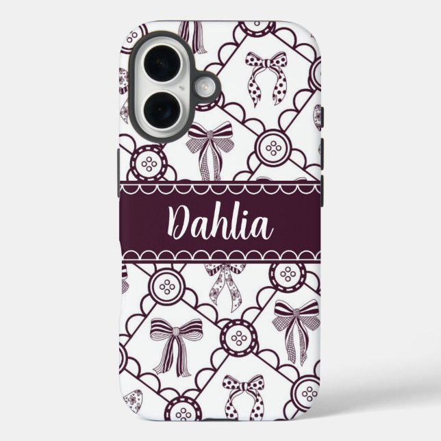 Coquette Maroon Bow Case-Mate iPhone Case (Back)