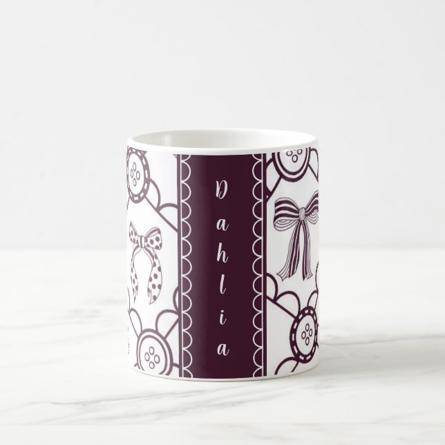 Coquette Maroon Bow Coffee Mug (Center)