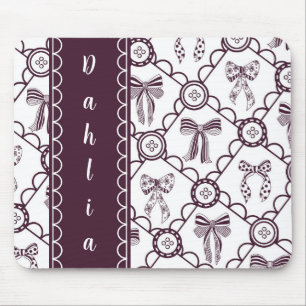 Coquette Maroon Bow Mouse Pad