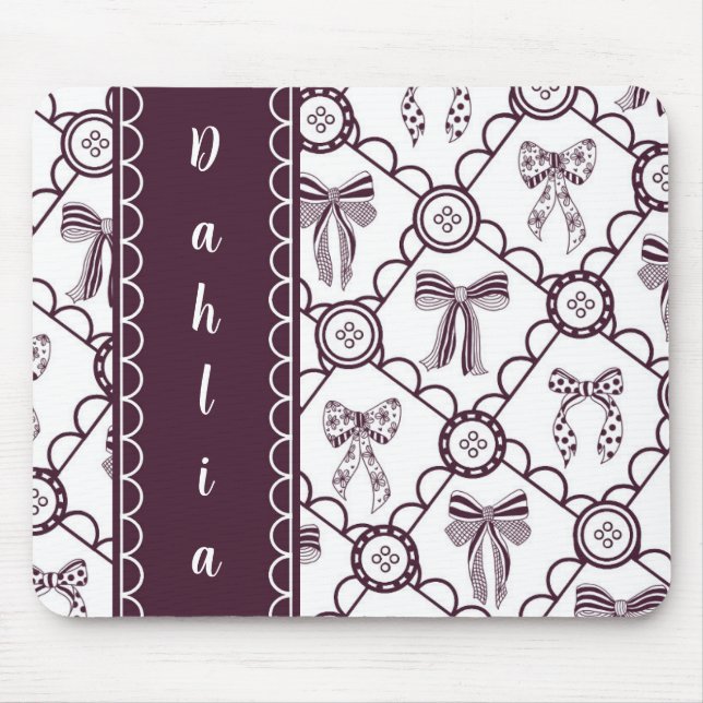 Coquette Maroon Bow Mouse Pad (Front)