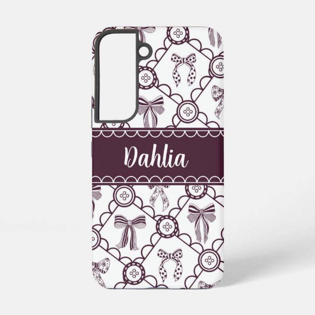 Coquette Maroon Bow Samsung Galaxy S22 Case (Back)