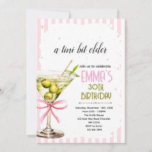 Coquette Martini Birthday Invitation