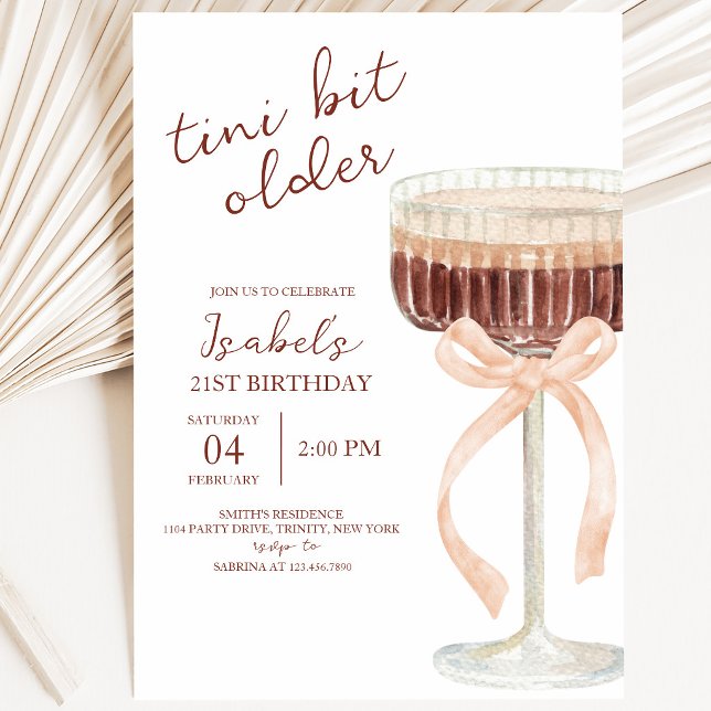 Coquette Martini Birthday Invitation (Creator Uploaded)