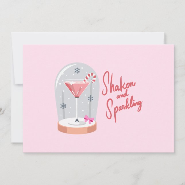 Coquette Martini Snow Globe Holiday Card (Front)