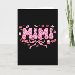 Coquette Mimi Valentine Heart Pink Bow Valentines Card