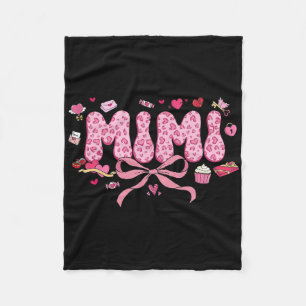 Coquette Mimi Valentine Heart Pink Bow Valentines Fleece Blanket