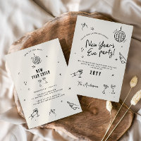 Coquette modern typography New Yeats Eve party