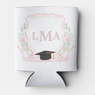 Coquette Monogram Graduation Can Cooler