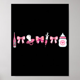 Coquette Mother Baby Mbu Nurse Stpartum Rn Christm Poster