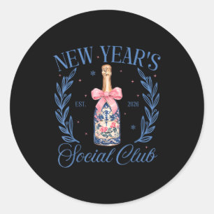 Coquette New Year 2026 Chinoiserie Social Club Wom Classic Round Sticker