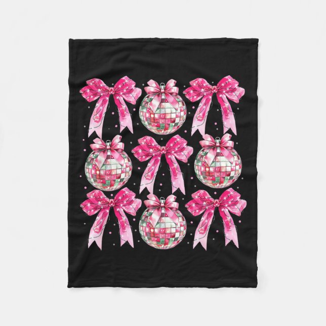 Coquette New Year 2026, Retro New Years, Disco Bal Fleece Blanket (Front)