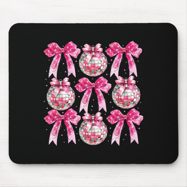 Coquette New Year 2026, Retro New Years, Disco Bal Mouse Pad (Front)