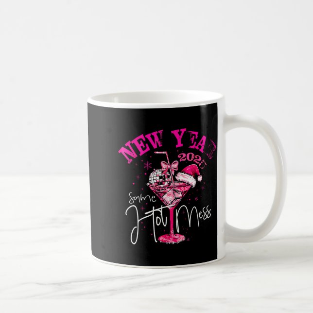 Coquette New Year Same Hot Mess 2025 Funny New Yea Coffee Mug (Right)