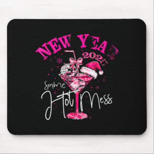 Coquette New Year Same Hot Mess 2025 Funny New Yea Mouse Pad