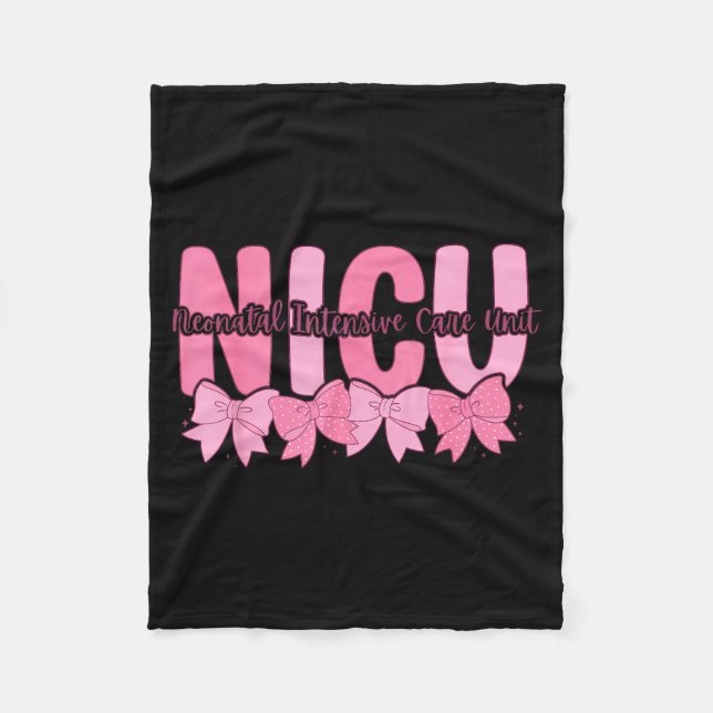 Coquette Nicu Nurse Nk Bow Neonatal Intensive Care Fleece Blanket (Front)