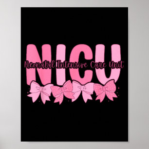 Coquette Nicu Nurse Nk Bow Neonatal Intensive Care Poster