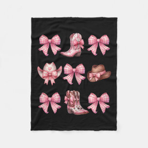 Coquette Nk Bow Cowgirl Boots And Hats  Fleece Blanket
