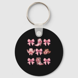 Coquette Nk Bow Cowgirl Boots And Hats  Key Ring