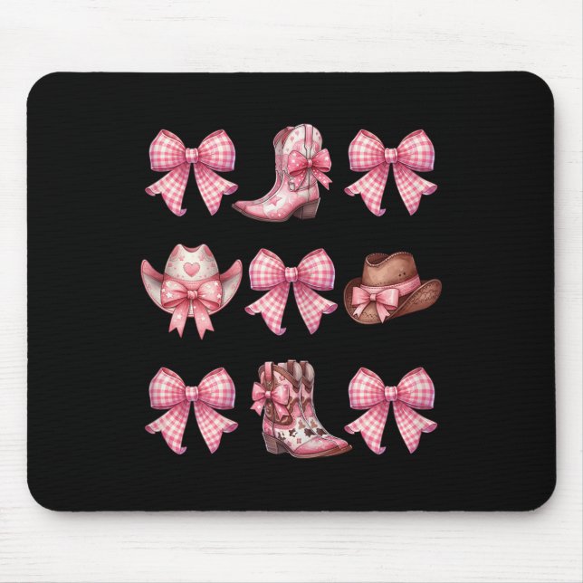 Coquette Nk Bow Cowgirl Boots And Hats  Mouse Pad (Front)