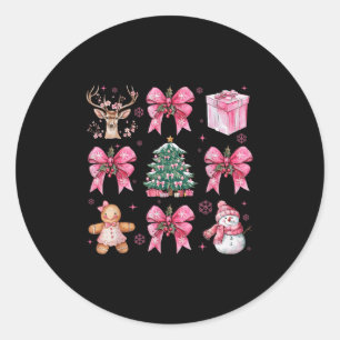 Coquette Nk Christmas Tree Santa Gingerbread Xmas  Classic Round Sticker