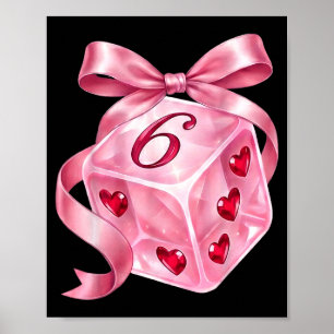 Coquette Nk Dice Bow Hearts 6 7 Preppy Valentine Y Poster