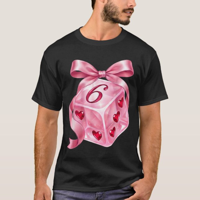 Coquette Nk Dice Bow Hearts 6 7 Preppy Valentine Y T-Shirt (Front)