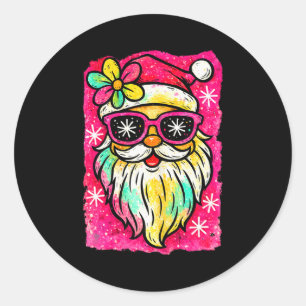 Coquette Nk Gl Santa Merry Christmas Women Girl Ki Classic Round Sticker