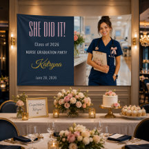 Coquette Nurse Graduation Banner