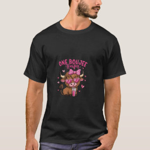 Coquette One Boujee Cow Heifer Bow Highland Cow Va T-Shirt