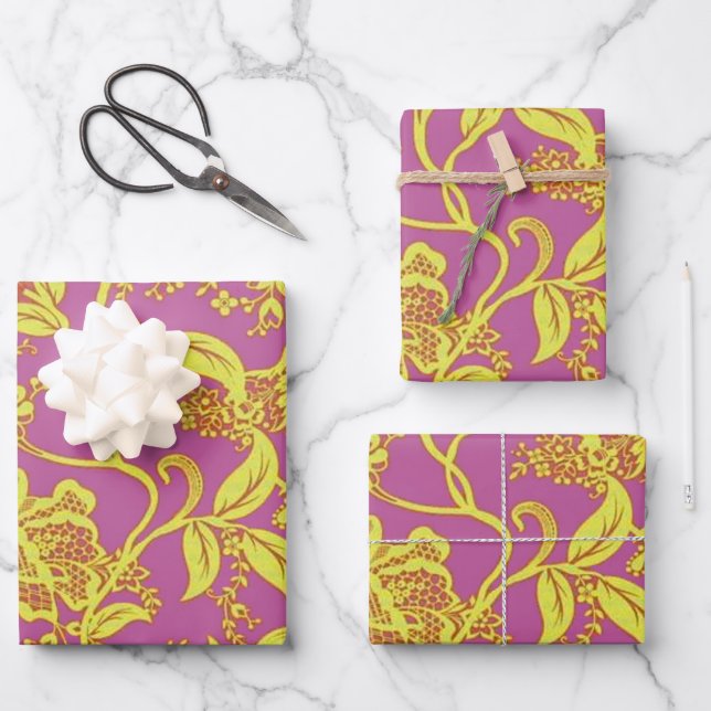 Coquette Orchid Wrapping Paper Sheet (Front)