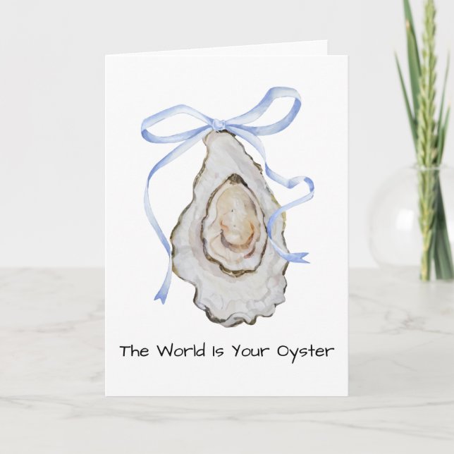 Coquette Oyster Watercolor Thank You Card (Front)