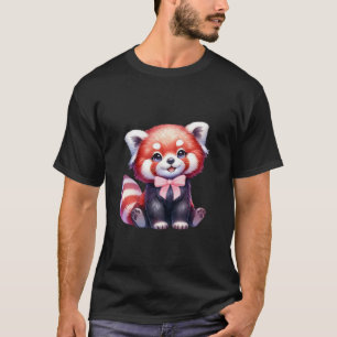 Coquette Panda Bow Simple Pink Cute Girly Girl T-Shirt