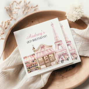 Coquette Paris French Parisian Cafe Birthday Napkin