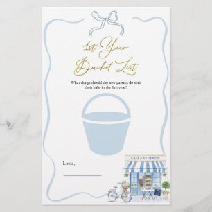 Coquette Parisian 1st Year Bucket List Games Card