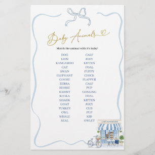 Coquette Parisian Cafe Baby Animals Game