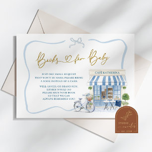 Coquette Parisian cafe French Blue Books for baby Enclosure Card