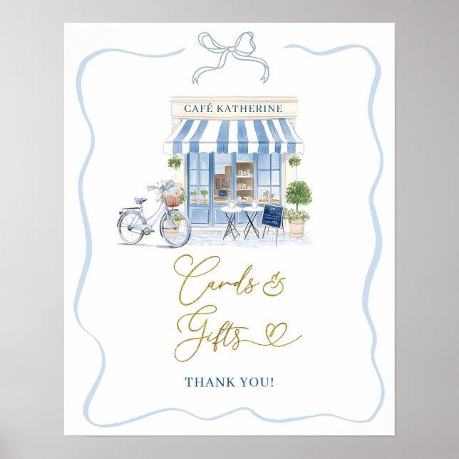 Coquette Parisian cafe French Card and Gift Poster (Front)