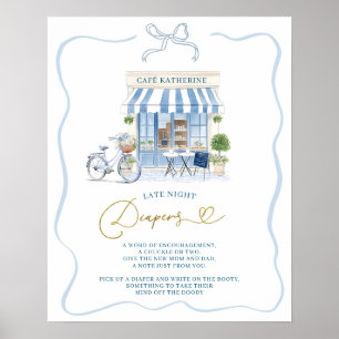Coquette Parisian cafe Late Diapers Poster