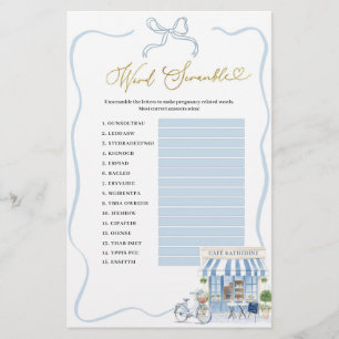 Coquette Parisian Cafe Word Scramble Games