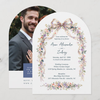 Coquette Pastel Wildflower Arch Wedding TLW26 Invitation