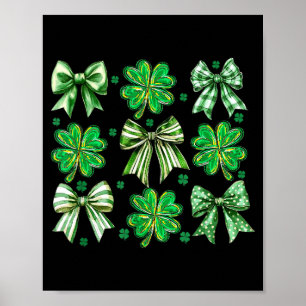 Coquette Patrick's Day Bow,shamrock Lucky Bow Funn Poster