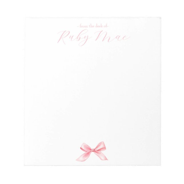 Coquette Personalised Notepad (Front)