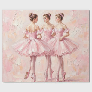 coquette pink ballerina birthday    wrapping paper