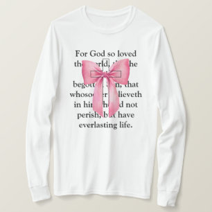 Coquette Pink Bible Verse Cross Sweatshirt T-Shirt