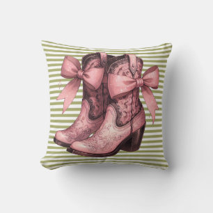 Coquette Pink Boots Pillow
