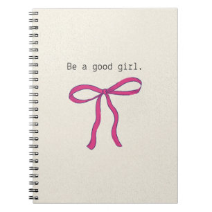 Coquette Pink Bow Aesthetic Notebook - Be A Good G