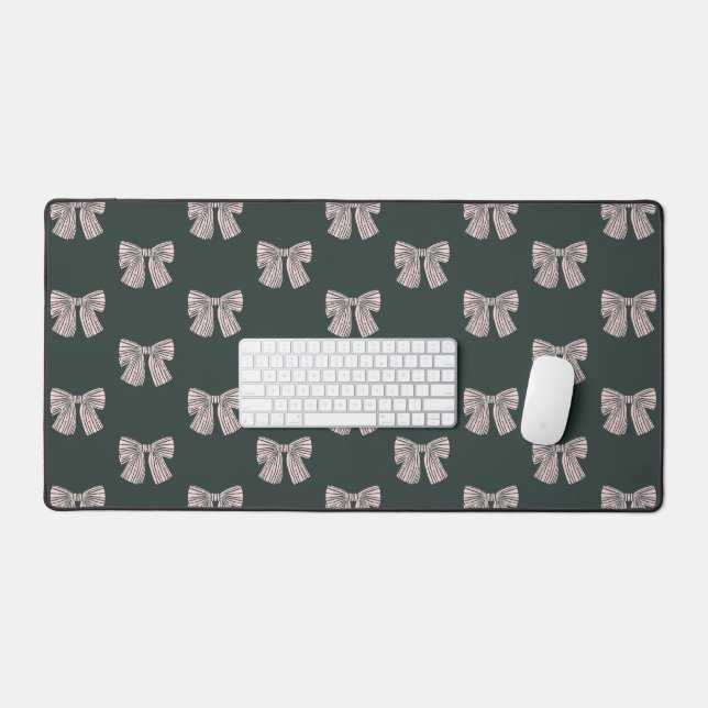 Coquette pink bow aesthetic pattern desk mat (Keyboard & Mouse)
